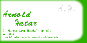 arnold hatar business card